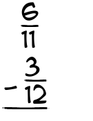 What is 6/11 - 3/12?