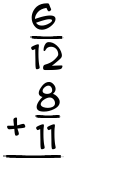 What is 6/12 + 8/11?