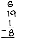 What is 6/19 - 1/8?