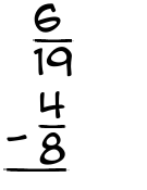 What is 6/19 - 4/8?