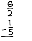 What is 6/2 - 1/5?