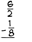 What is 6/2 - 1/8?