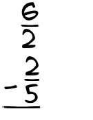 What is 6/2 - 2/5?