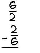 What is 6/2 - 2/6?