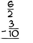 What is 6/2 - 3/10?