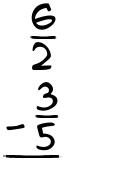 What is 6/2 - 3/5?