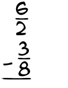 What is 6/2 - 3/8?