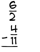 What is 6/2 - 4/11?