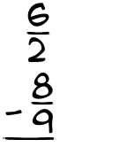 What is 6/2 - 8/9?