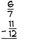 What is 6/7 - 11/12?