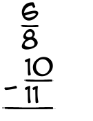 What is 6/8 - 10/11?