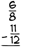 What is 6/8 - 11/12?