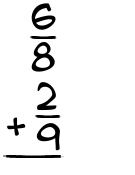 What is 6/8 + 2/9?