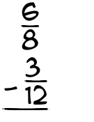 What is 6/8 - 3/12?