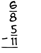 What is 6/8 - 5/11?