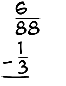 What is 6/88 - 1/3?