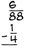 What is 6/88 - 1/4?