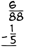 What is 6/88 - 1/5?