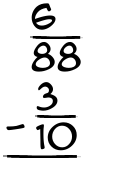 What is 6/88 - 3/10?