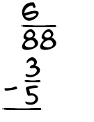 What is 6/88 - 3/5?