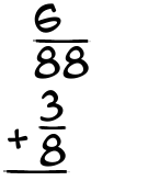 What is 6/88 + 3/8?