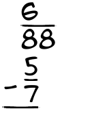 What is 6/88 - 5/7?