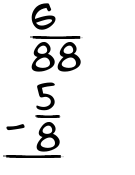 What is 6/88 - 5/8?