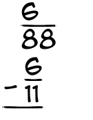 What is 6/88 - 6/11?