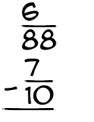 What is 6/88 - 7/10?
