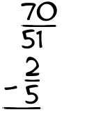 What is 70/51 - 2/5?