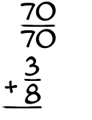What is 70/70 + 3/8?
