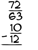 What is 72/63 - 10/12?