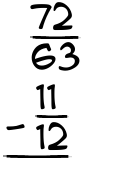 What is 72/63 - 11/12?