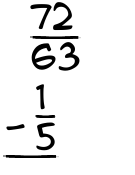 What is 72/63 - 1/5?