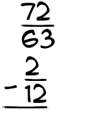 What is 72/63 - 2/12?