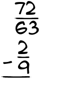What is 72/63 - 2/9?
