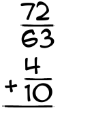 What is 72/63 + 4/10?