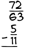 What is 72/63 - 5/11?