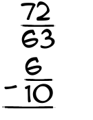 What is 72/63 - 6/10?