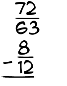What is 72/63 - 8/12?