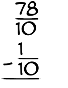 What is 78/10 - 1/10?