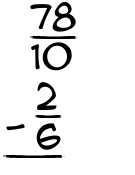 What is 78/10 - 2/6?