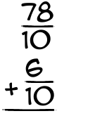 What is 78/10 + 6/10?