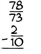 What is 78/73 - 2/10?