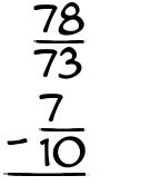 What is 78/73 - 7/10?