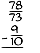 What is 78/73 - 9/10?