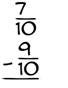 What is 7/10 - 9/10?