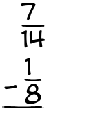 What is 7/14 - 1/8?