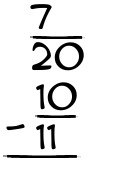 What is 7/20 - 10/11?