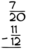 What is 7/20 - 11/12?